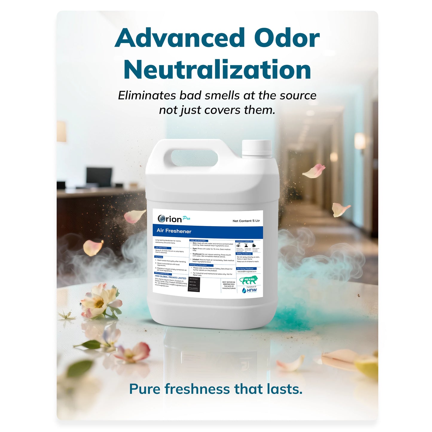 Orion Pro Air Freshener – 5Litre | Ready-to-Use Long-Lasting Odor Neutralizer for Commercial & Home Spaces