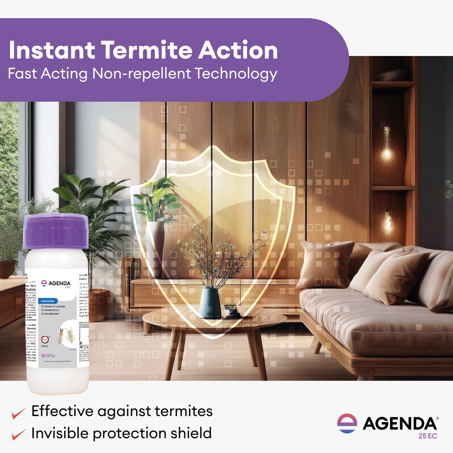 Agenda For Termite Control (Deemak Killer) - 100 Ml | Anti Termite Chemical For Pre And Post-Construction