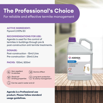 Agenda For Termite Control (Deemak Killer) - 5 L | Anti Termite Chemical For Pre And Post-Construction