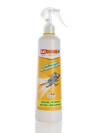 RatOoout Smell-Based Rat Repellent Spray | Natural Essential Oils Barrier to Repel Rats & Block Re-Entry | Non-Toxic, Kid & Pet Safe Rodent Control for Home, Kitchen, Car Engine, Warehouse