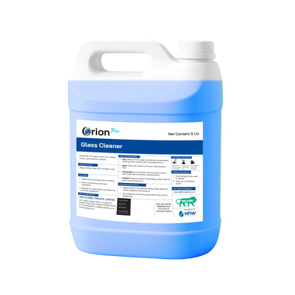 Orion Pro Glass Cleaner - 5 L | Suitable For Glass, Mirrors, Appliances Like Microwaves, Ceramic Tiles, Glazed Tiles, Granite