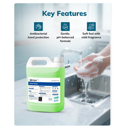 Orion Pro Hand Soap – 5 L | Handwash Liquid Refill Can| Antibacterial germ-protect | pH Balanced | Fragrance - Green Apple, Rose, Lemon, Lavender