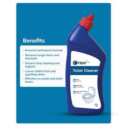 Orion Pro Toilet Cleaner – 500ml |Heavy-Duty Disinfecting Toilet & Urinal Cleaner for Professional and Home Hygiene