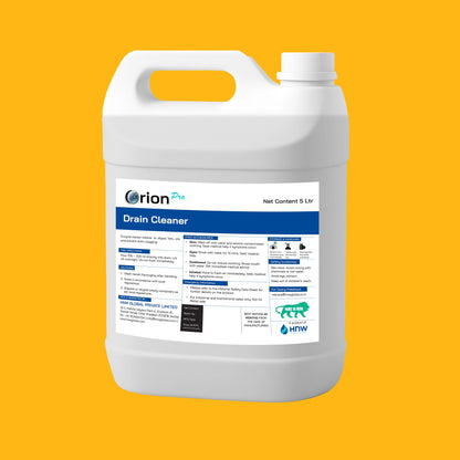 Orion Pro Drain Cleaner - 5 Litre | Enzyme-Based Drain Cleaner | Powerful Biological Formula for Grease Trap & Drain Maintenance